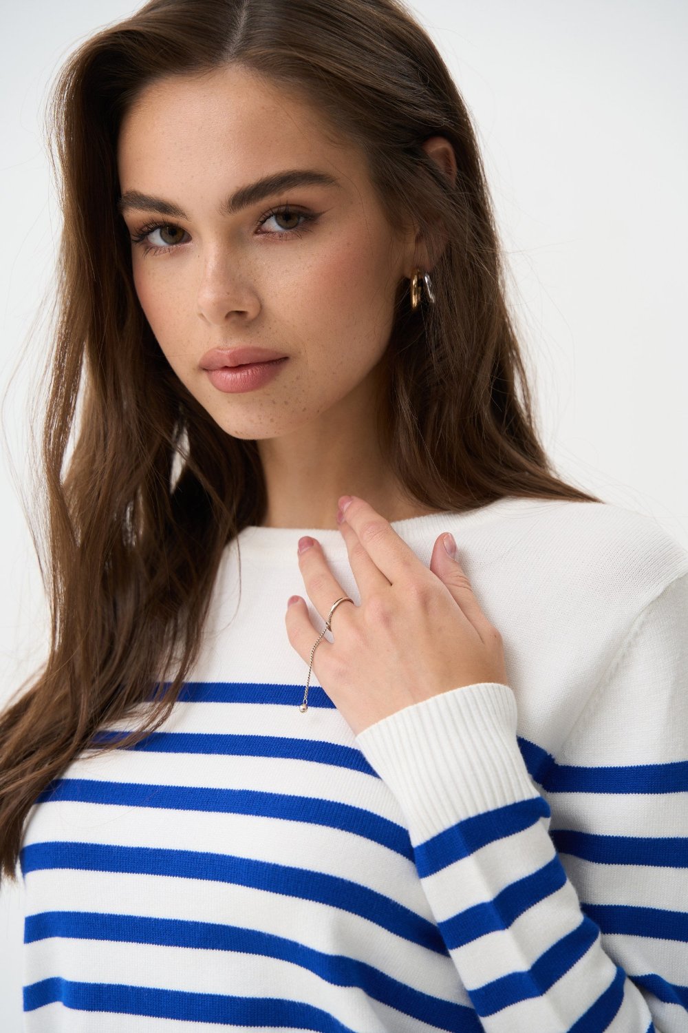 Electric Blue Striped Knit Sweater - SOLMAR