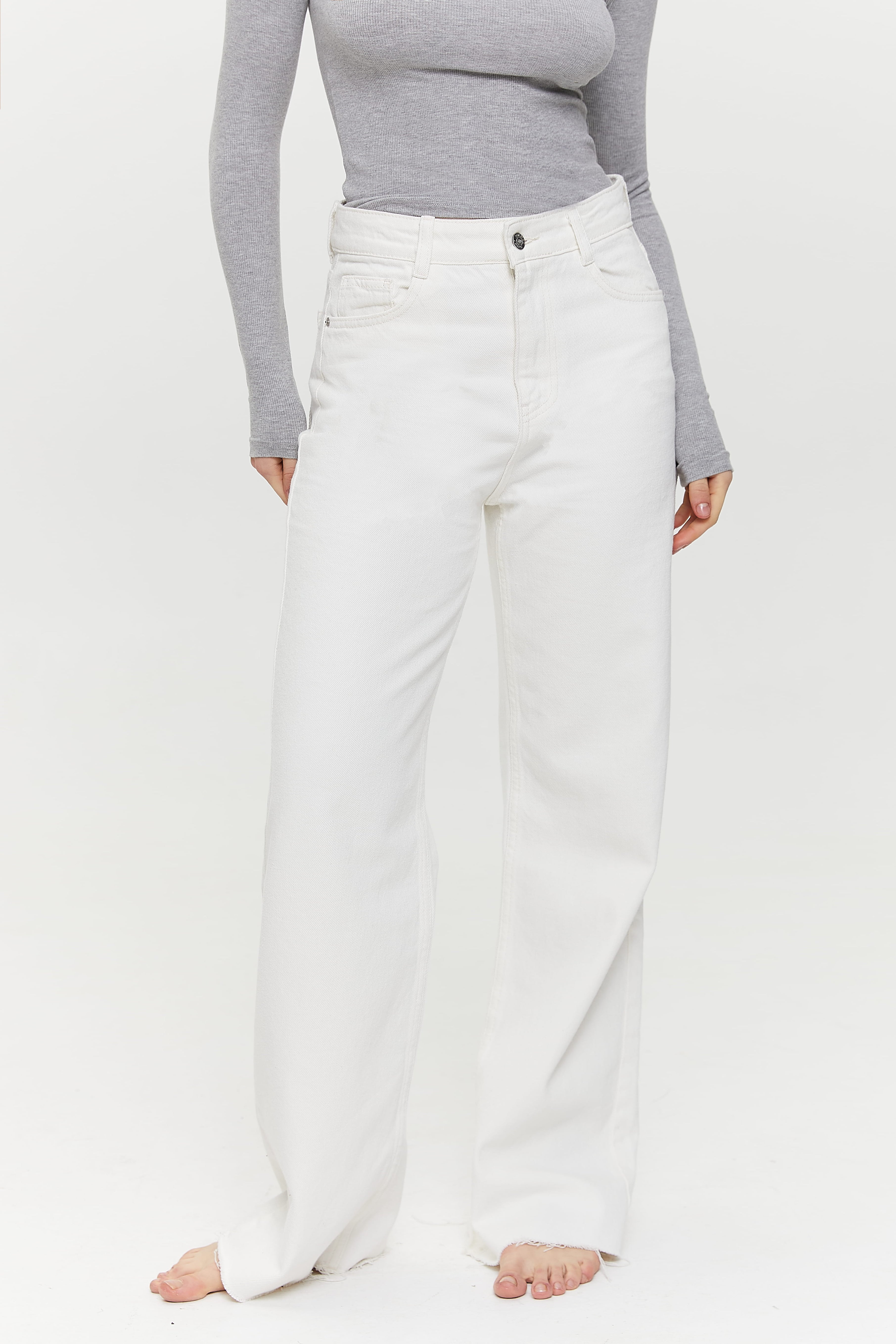 WIDE-LEG jeans, Milk