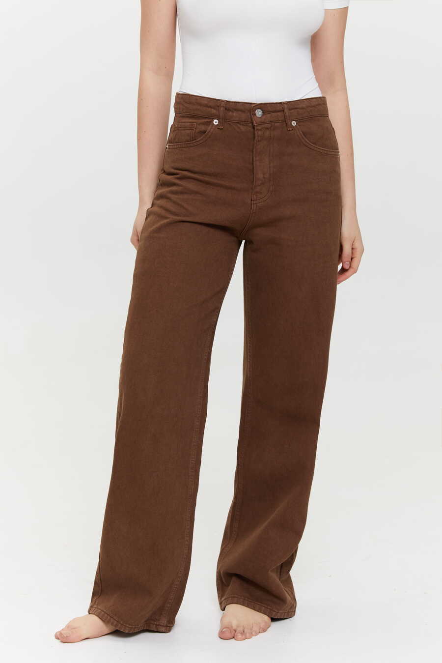 WIDE-LEG jeans, Chocolate Milk