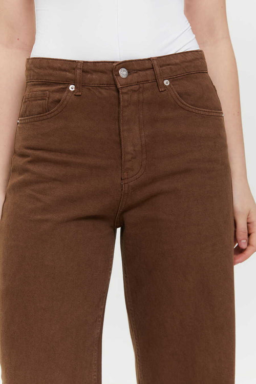 Dark Chocolate Wide-Leg Jeans