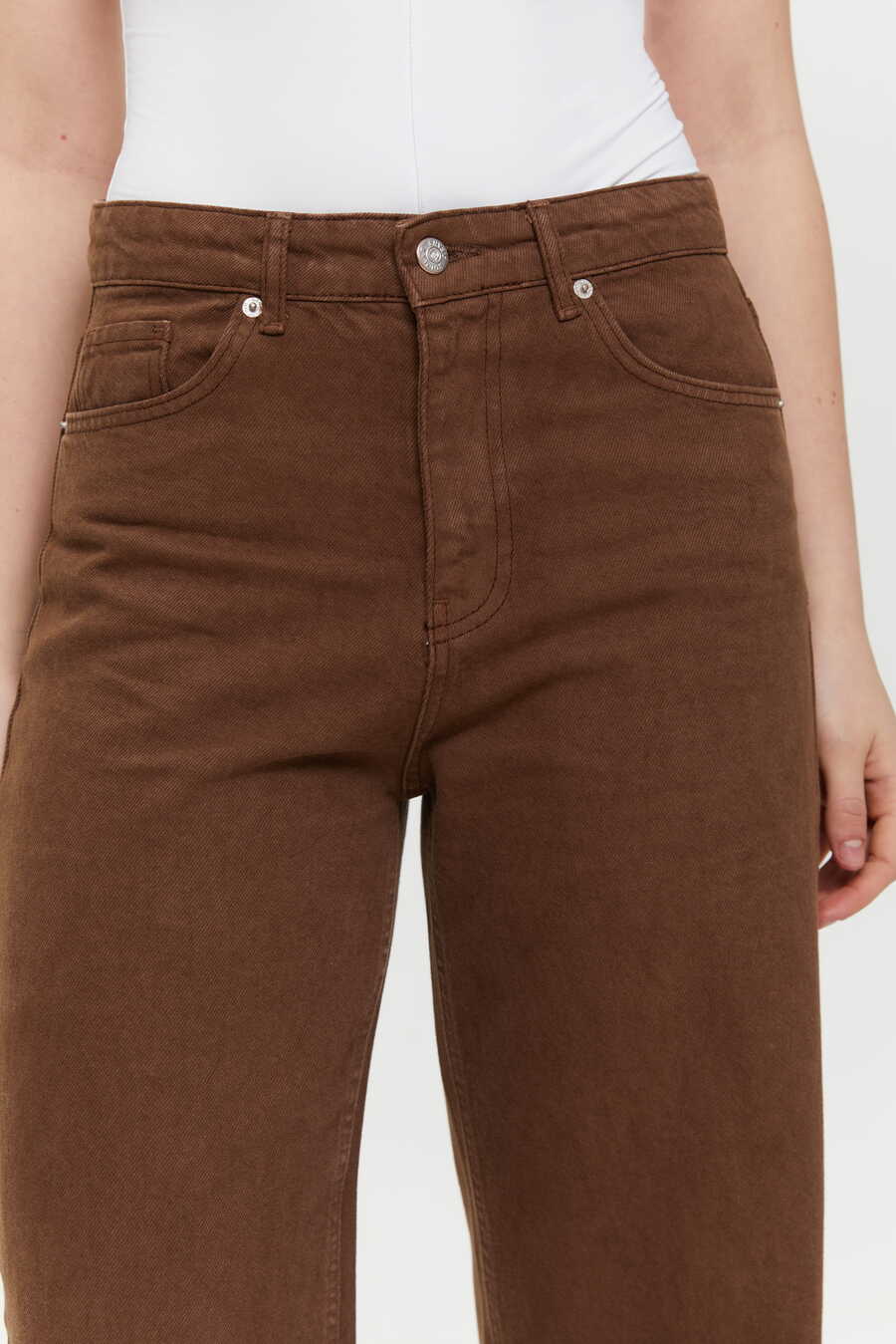 Dark Chocolate Wide-Leg Jeans