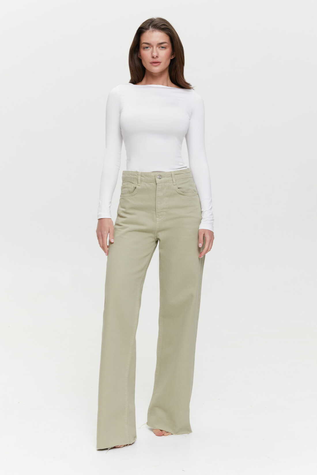 Green Wide Leg Jeans