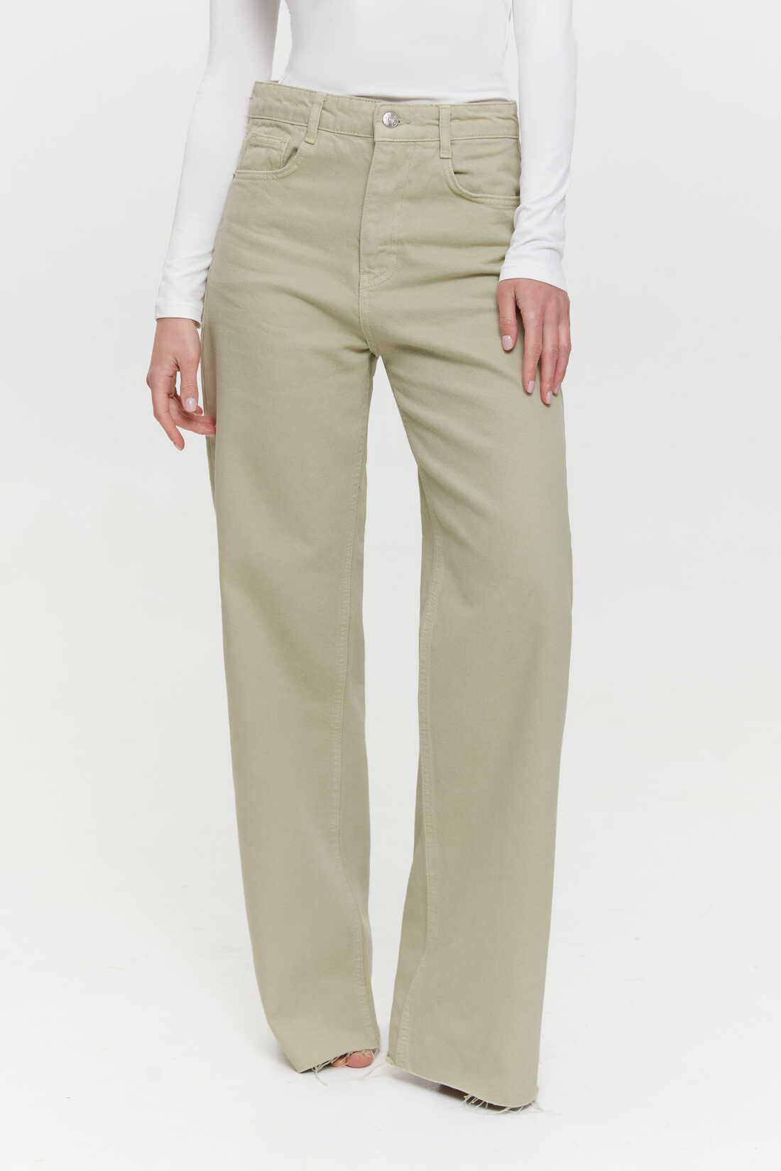 Green Wide Leg Jeans