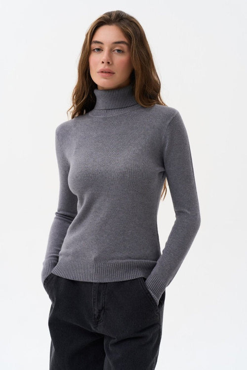 Turtleneck sweater in color grey - SOLMAR