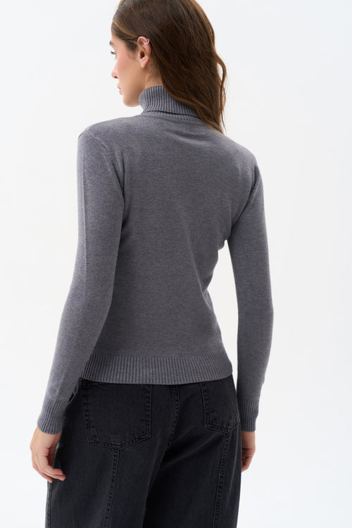 Turtleneck sweater in color grey - SOLMAR