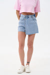 Asymmetric Blue Denim Skirt