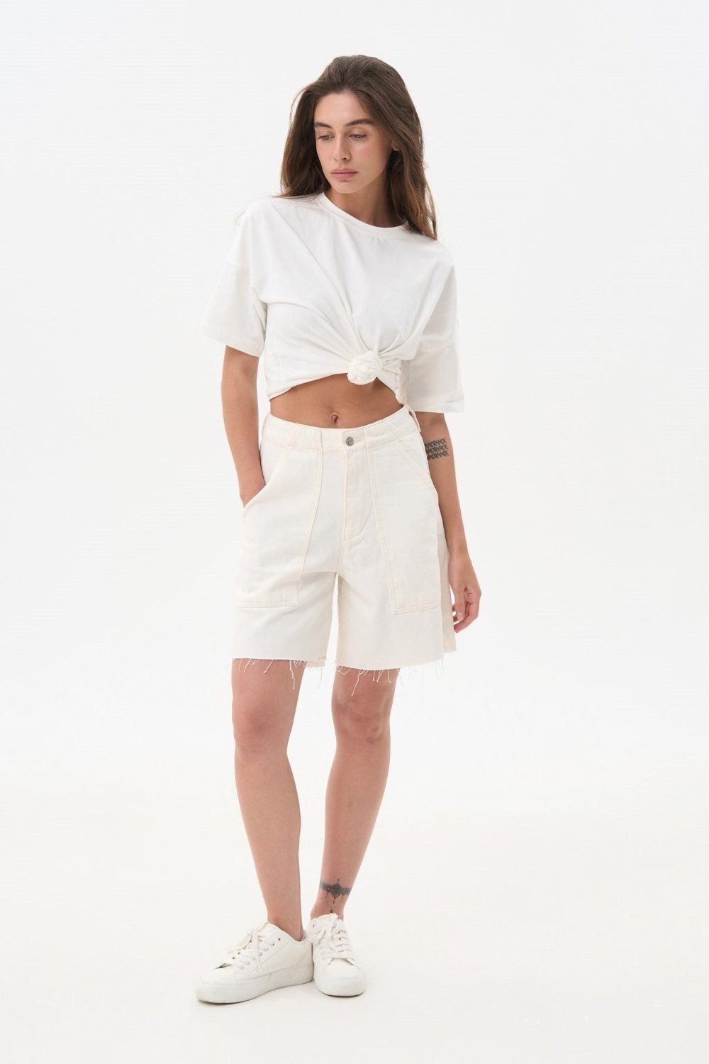 Milk Denim Oversized Shorts - SOLMAR