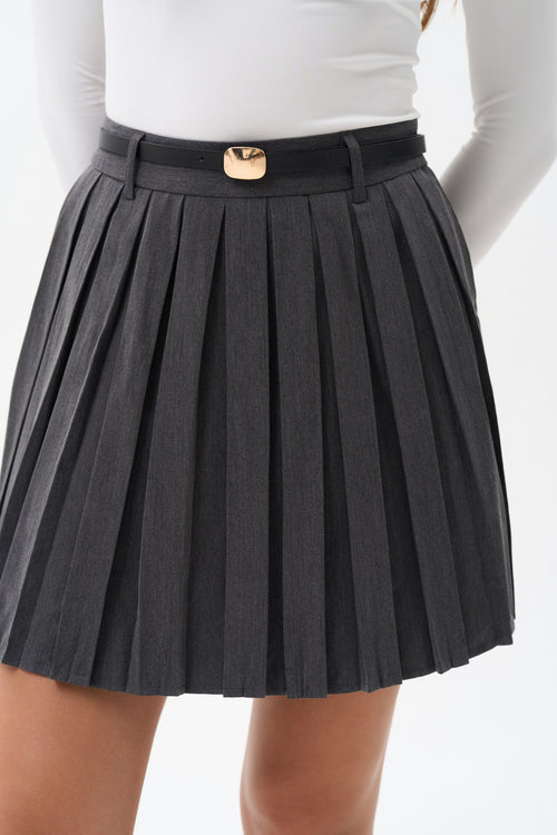 Pleated skirt in color grey - SOLMAR