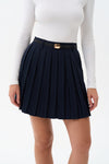 Pleated skirtt in color dark blue