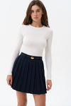 Pleated skirtt in color dark blue