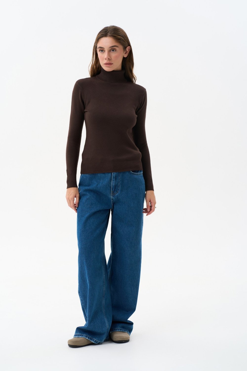 Turtleneck sweater in color brown - SOLMAR