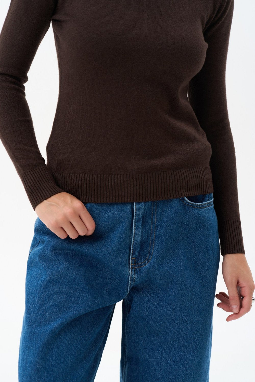 Turtleneck sweater in color brown - SOLMAR