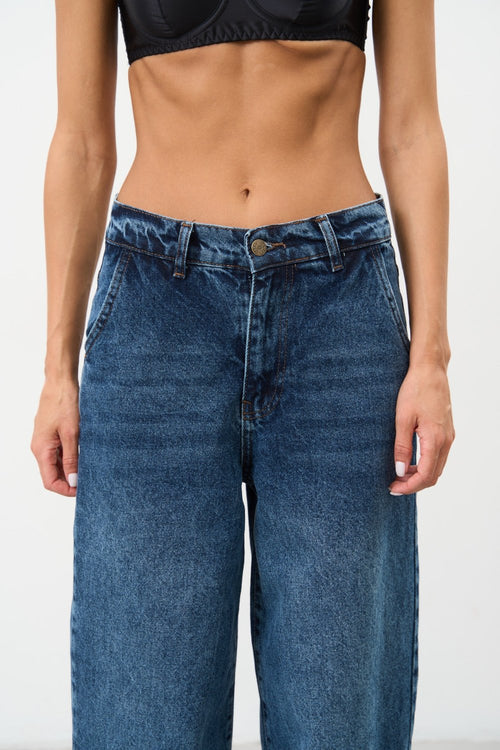 High Rise Blue Baggy Jeans