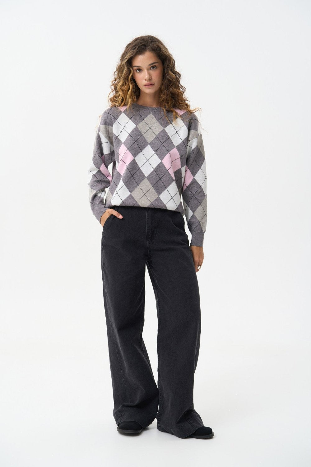 Diamond sweater in color grey - SOLMAR