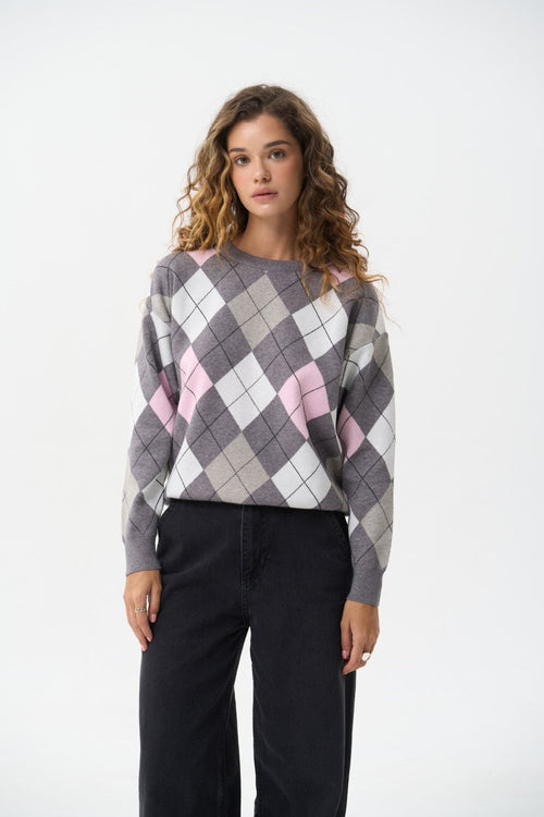 Diamond sweater in color grey - SOLMAR