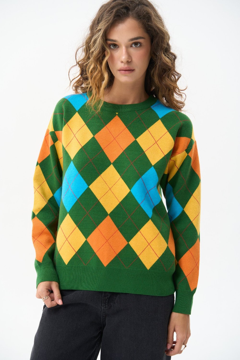 Diamond sweater in color green - SOLMAR