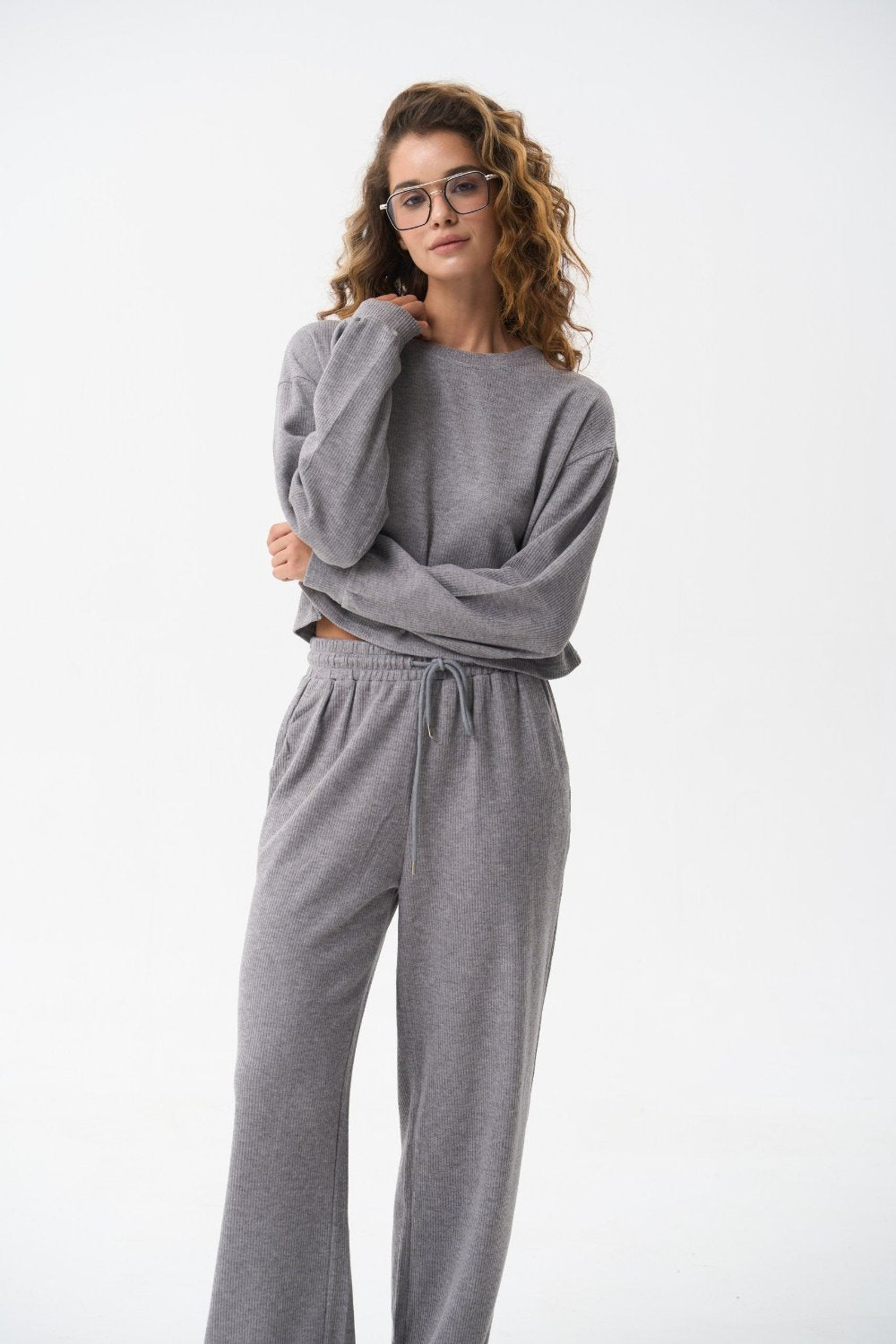 Knitted pants in color grey - SOLMAR