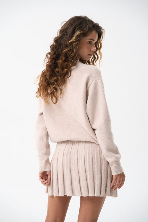 Wool sweater in color beige - SOLMAR