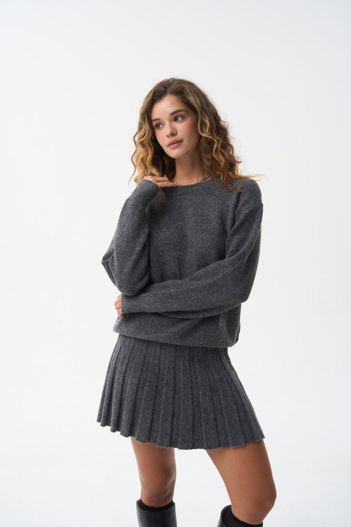 Wool sweater in color grey - SOLMAR