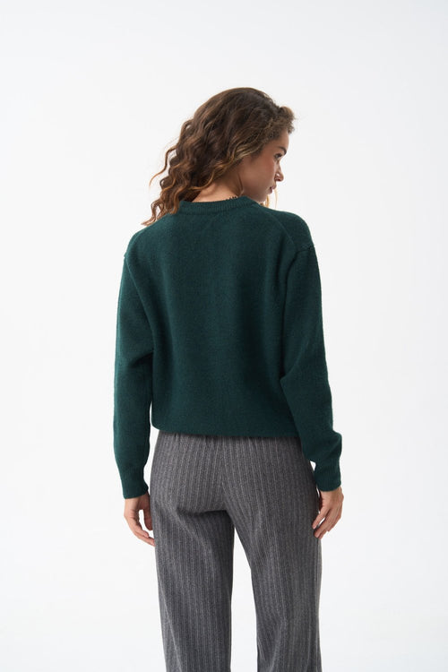 Wool sweater in color green - SOLMAR