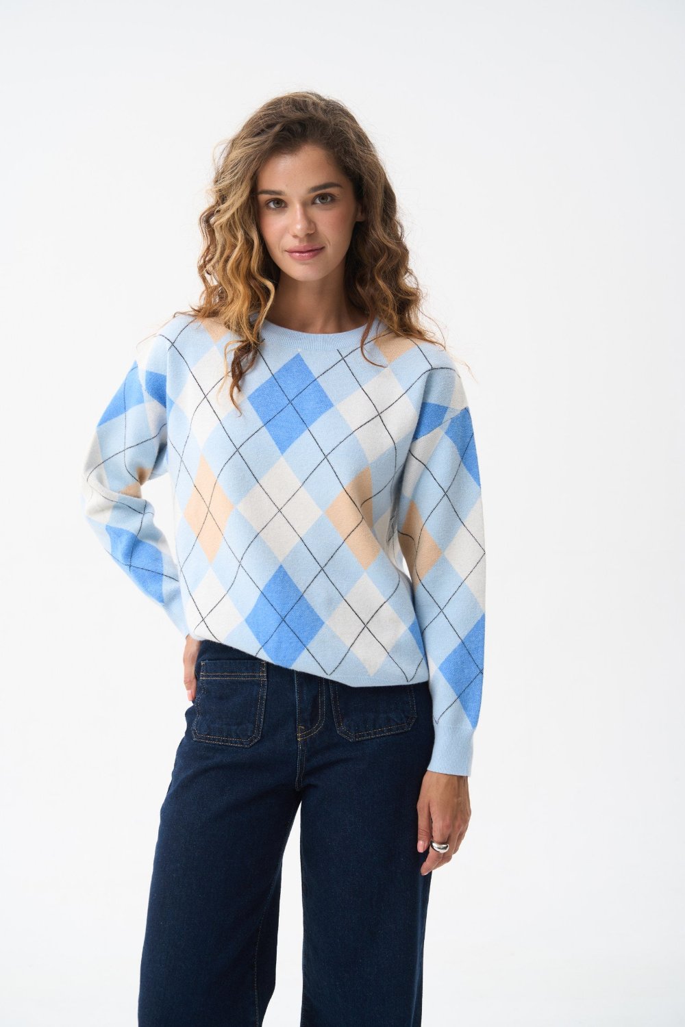 Diamond sweater in color blue - SOLMAR