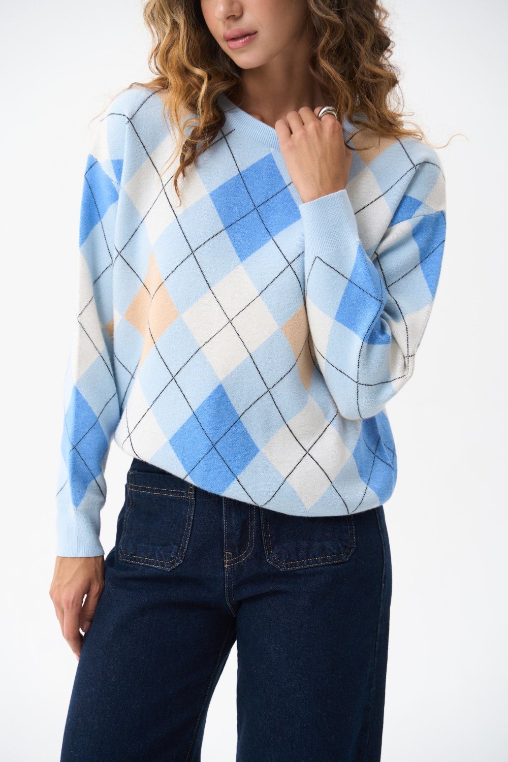 Diamond sweater in color blue - SOLMAR