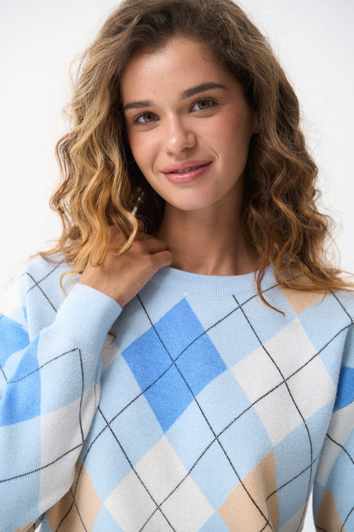 Diamond sweater in color blue - SOLMAR