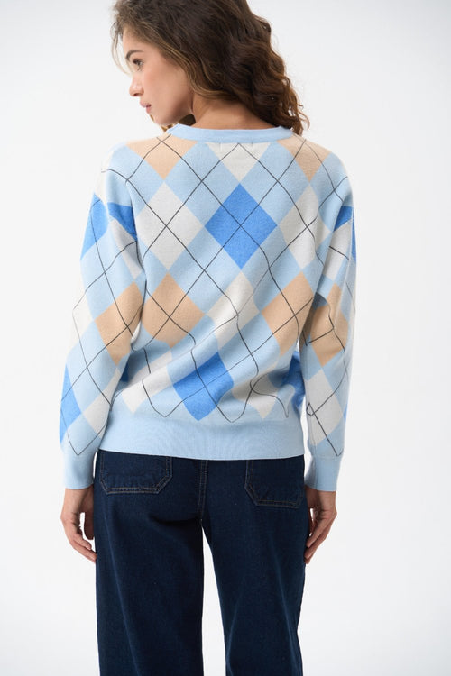 Diamond sweater in color blue - SOLMAR