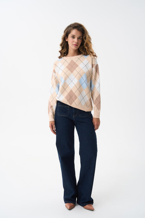 Diamond sweater in color white - SOLMAR