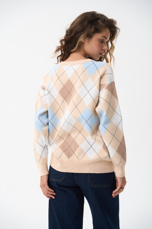 Diamond sweater in color white - SOLMAR