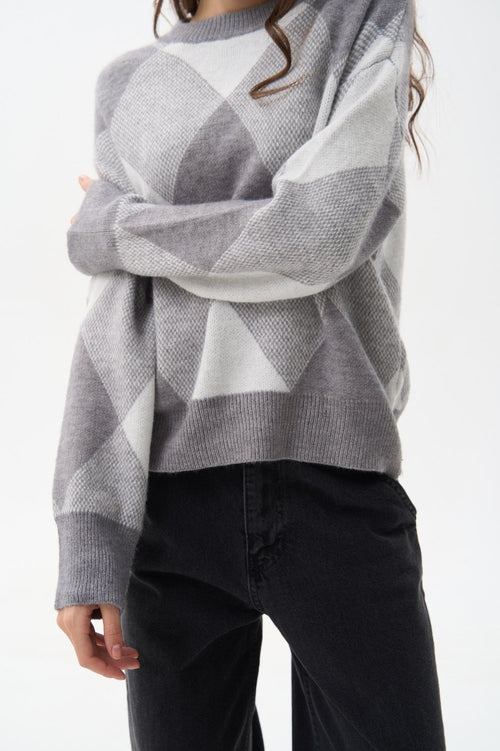 Grey diamond sweater