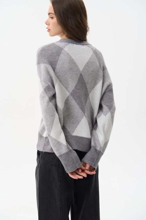 Grey diamond sweater