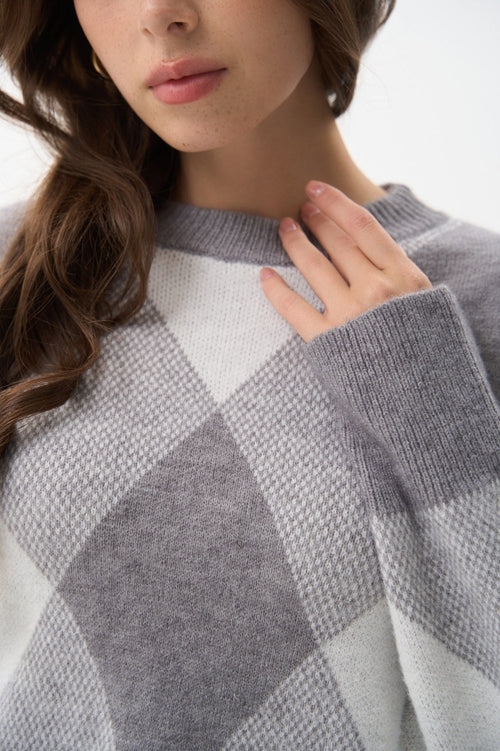 Grey diamond sweater