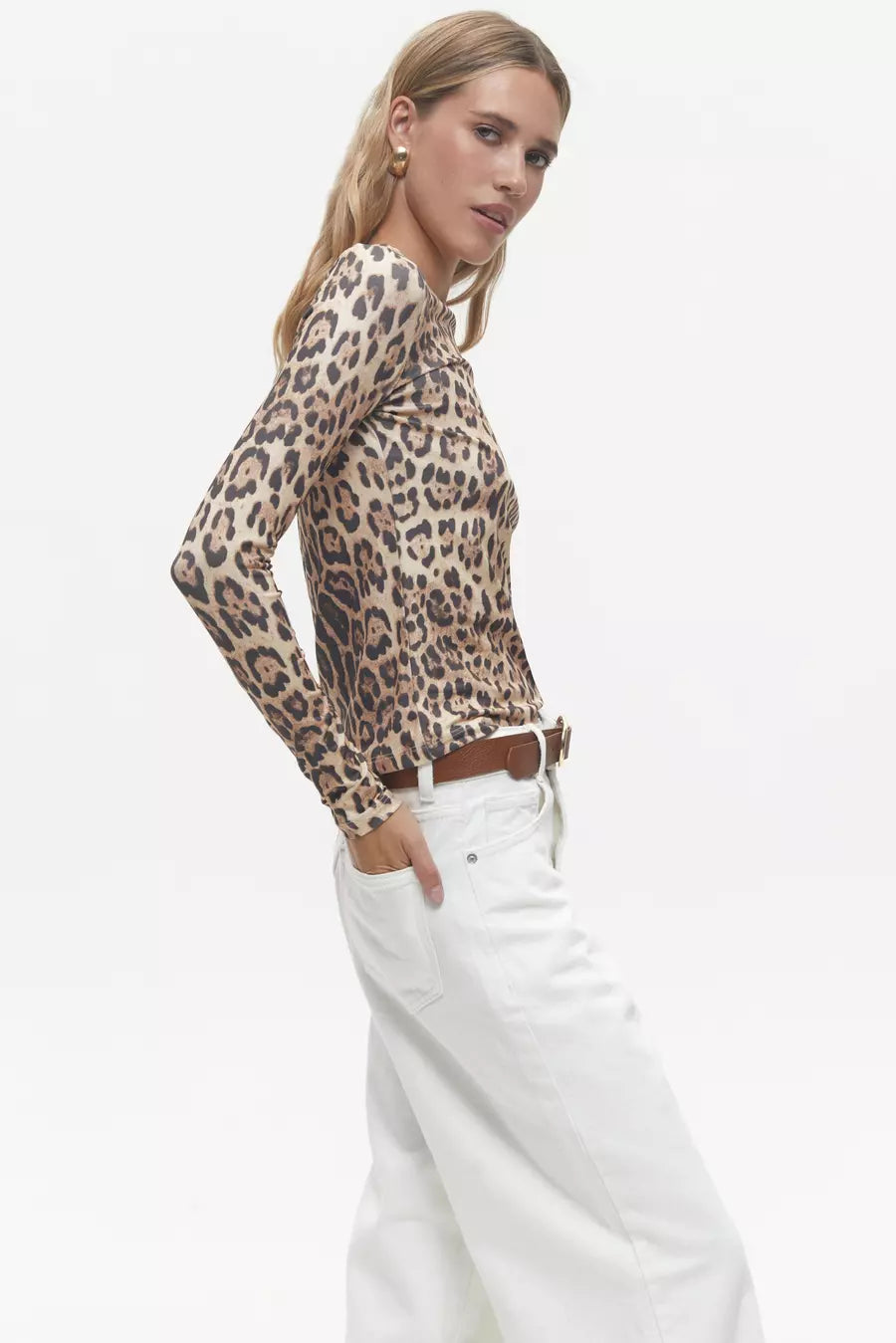Animal Print Long Sleeve Top