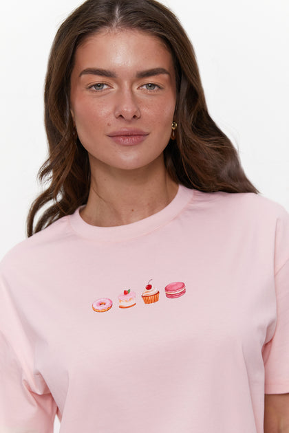 Sweet treats graphic T-shirt, Pink