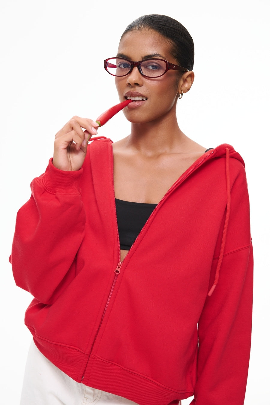 Red sports hoodie