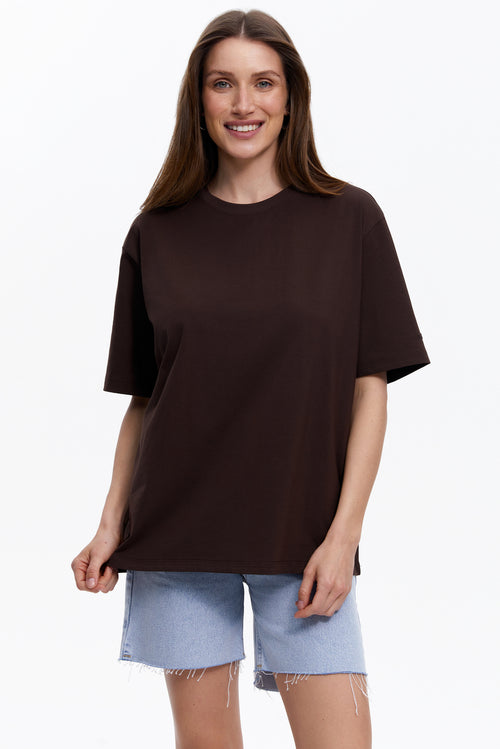 Loose-fit T-shirt, Chocolate