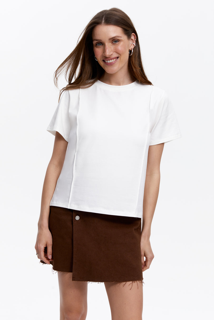 White Seam Detail T-Shirt