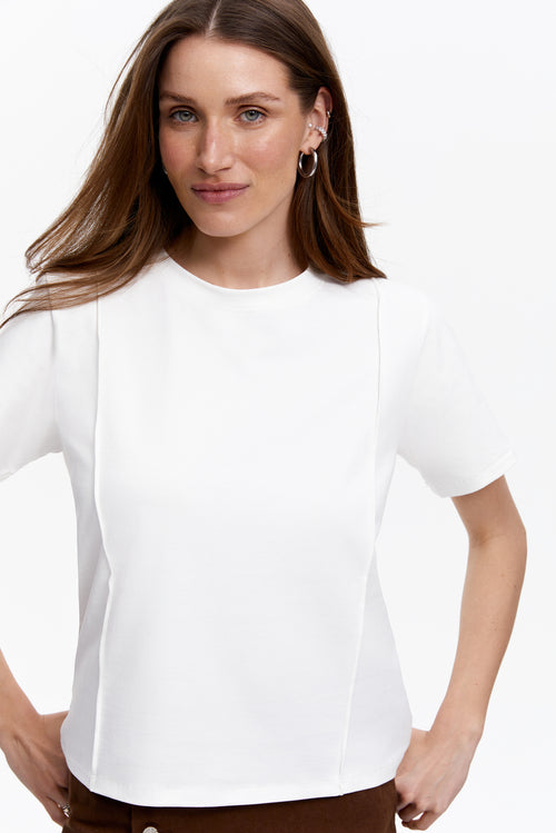 White Seam Detail T-Shirt