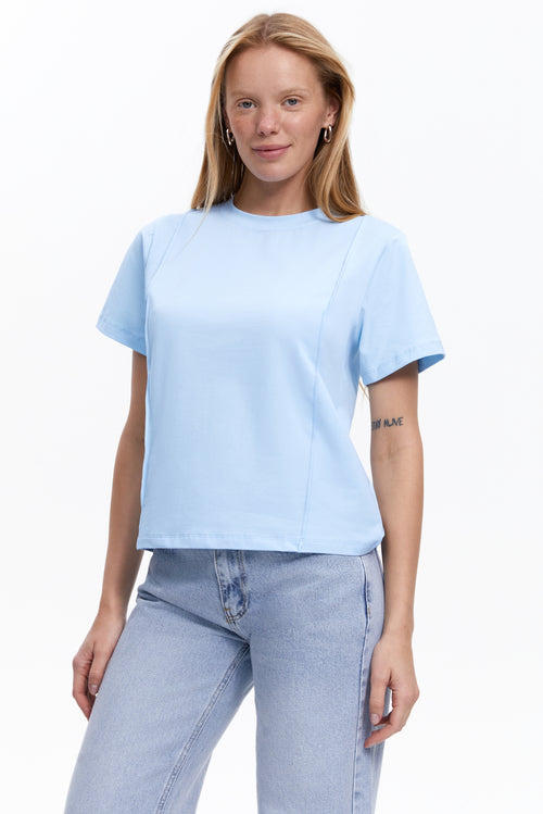 Blue Seam Detail T-Shirt