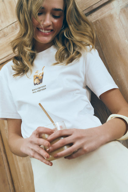 White Yummy Print T-shirt - SOLMAR