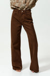 WIDE-LEG jeans, Chocolate Milk