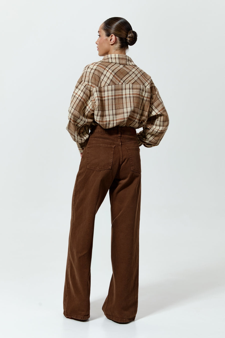 WIDE-LEG jeans, Chocolate Milk