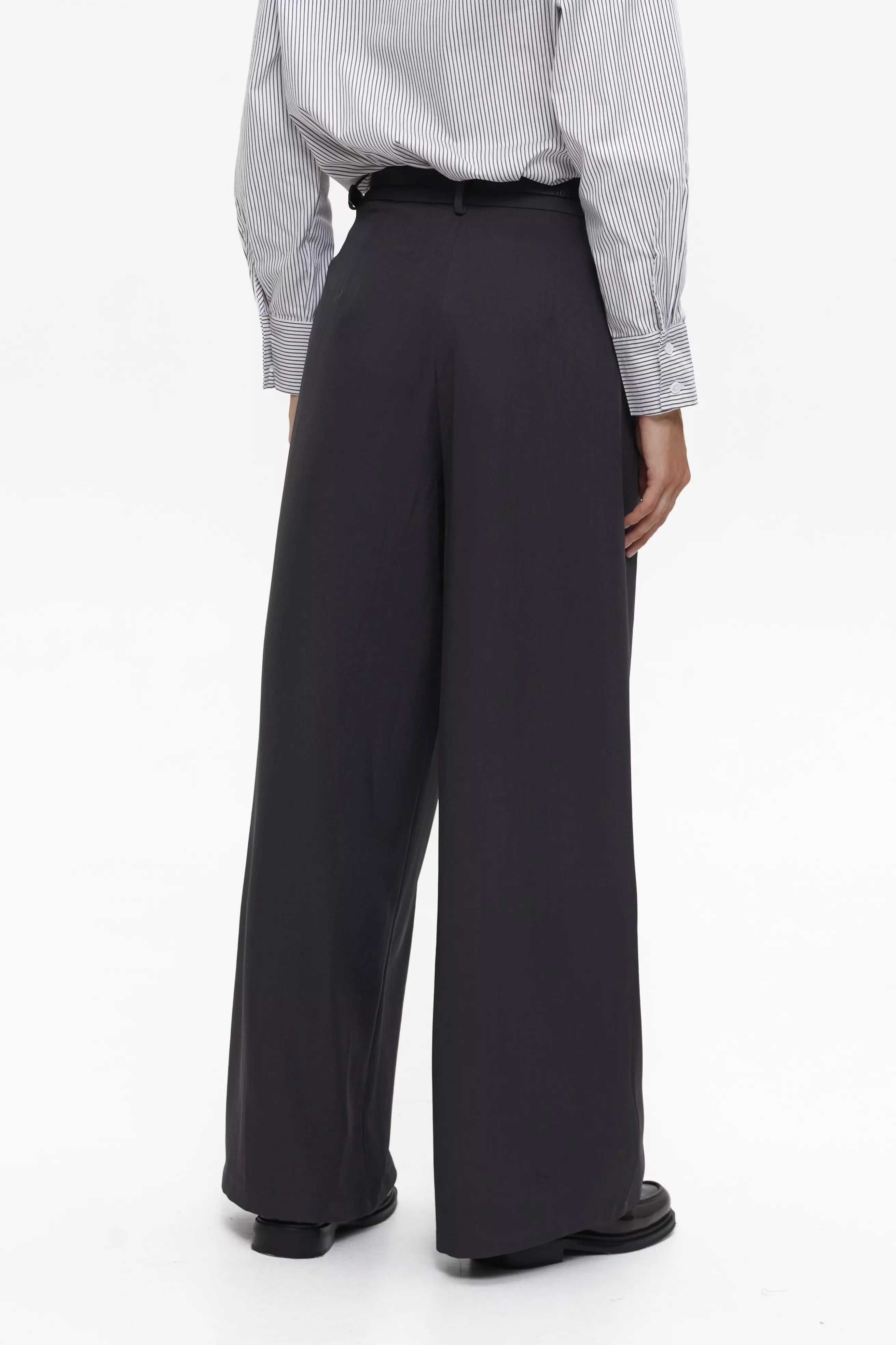 Grey Classic Pleated Trousers