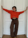 Dark Chocolate Wide-Leg Jeans