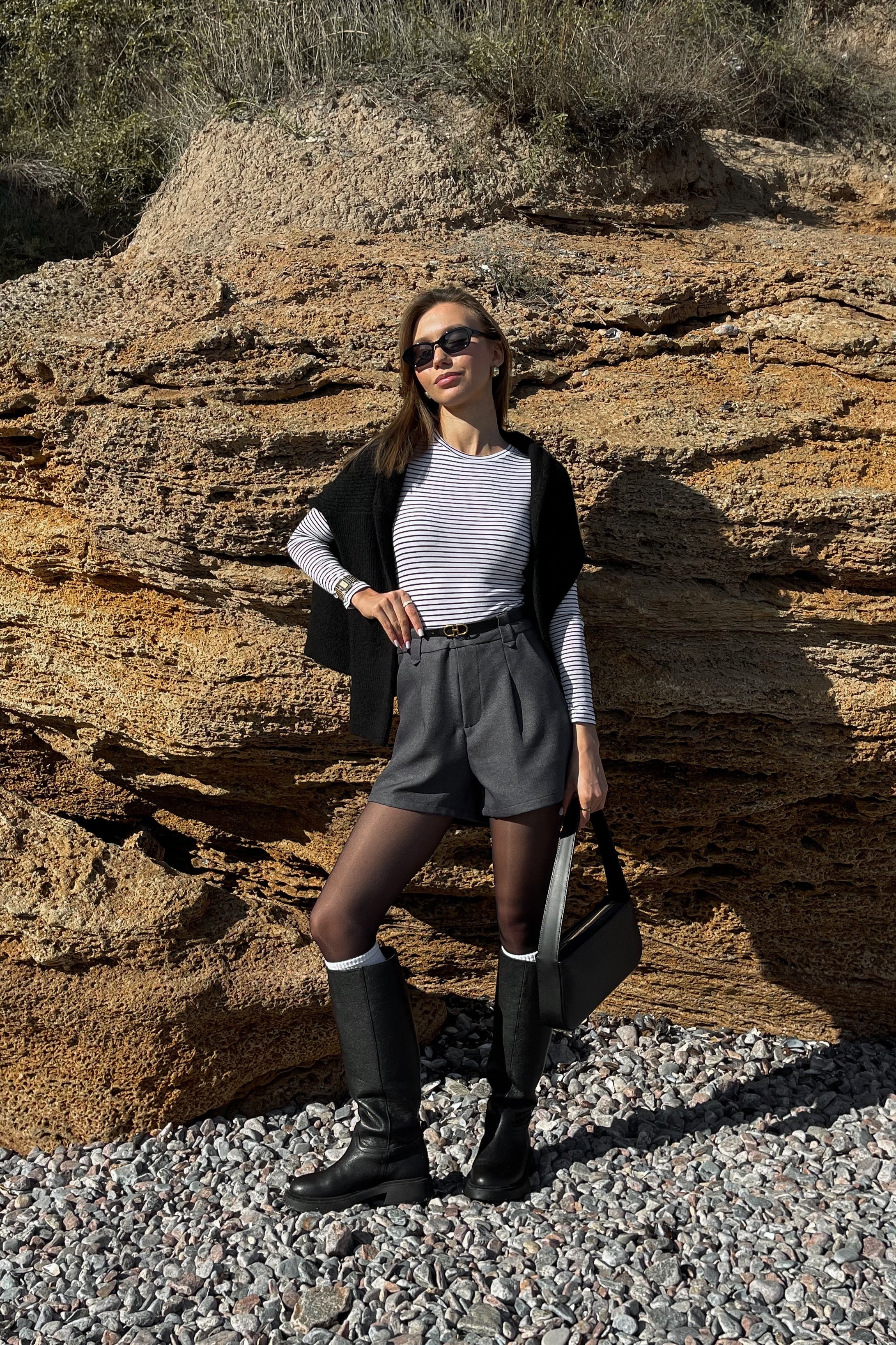 Haut Long Manches Country Road - 100% Coton, Rayé Blanc Et Noir - Taille XS, Neuf Sans étiquettes