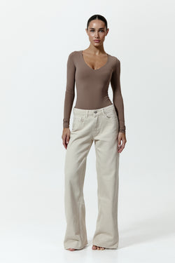 Jeans WIDE-LEG, Beige