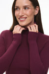 Ribbed turtleneck sweater in color red