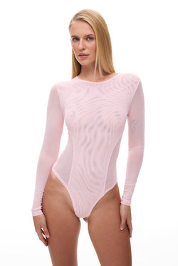 Mesh bodysuit, Pink