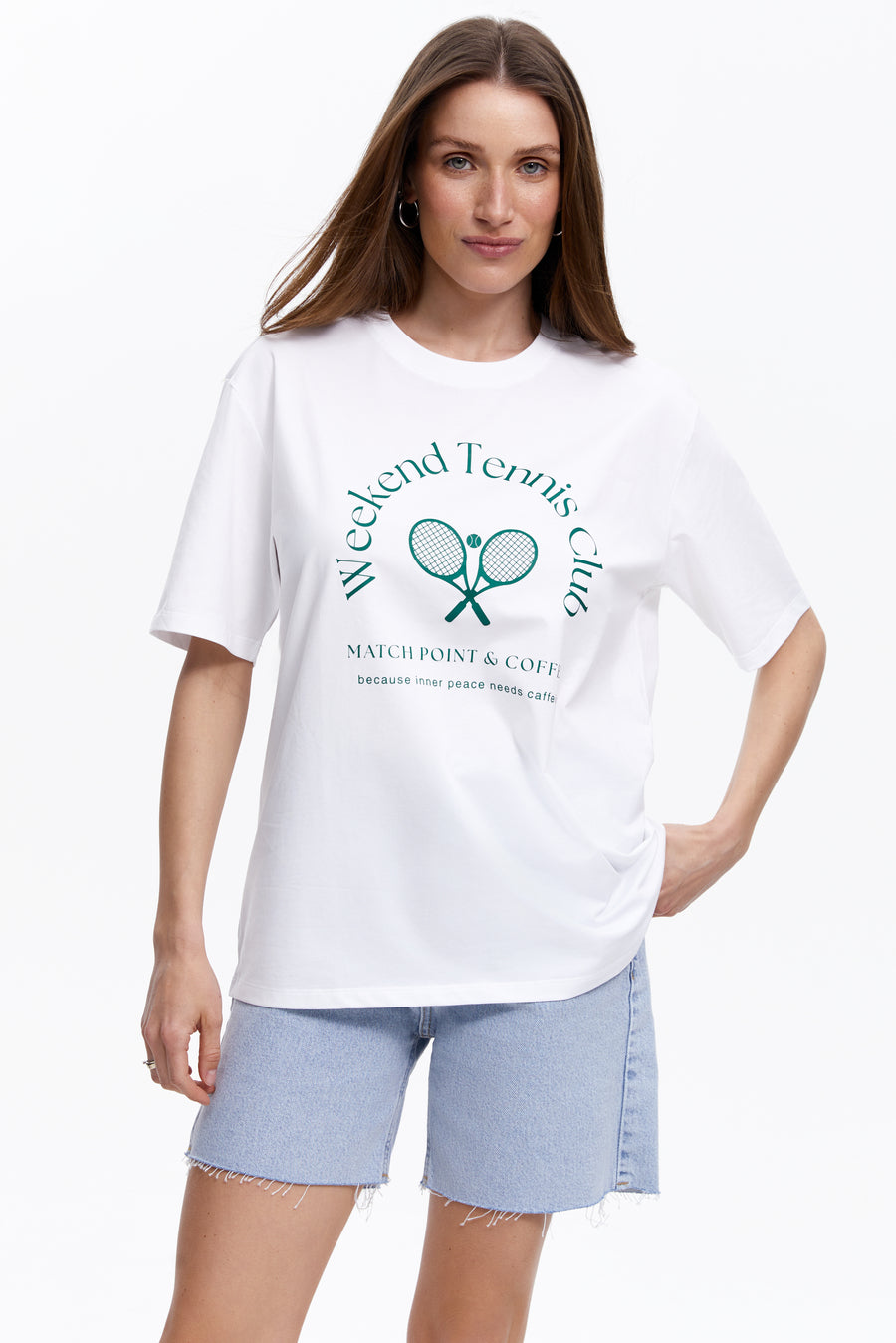 Tennis Club graphic T-shirt, White